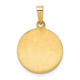 14k Polished and Satin Hollow St. Andrew Medal Pendant XR1284
