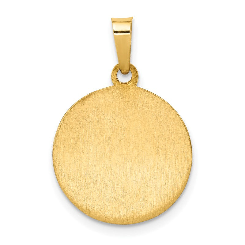 14k Polished and Satin Hollow St. Andrew Medal Pendant XR1284