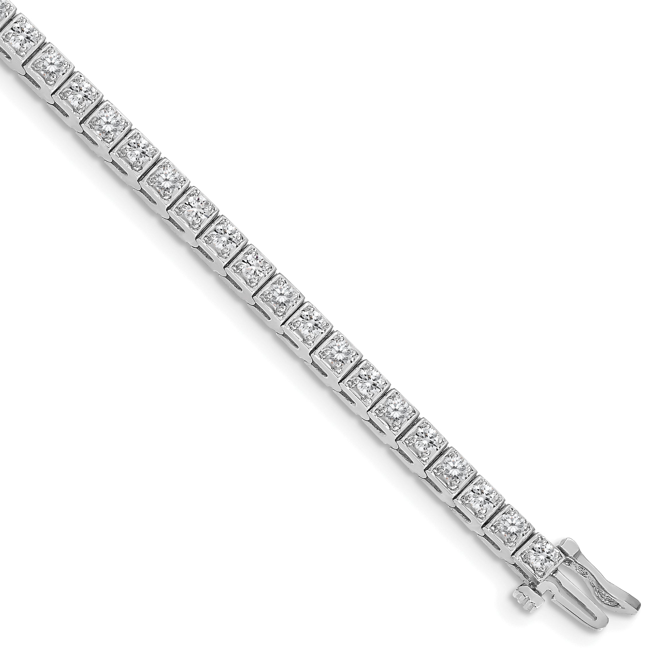 14k White Gold Complete 1.75 carat Round VS Diamond 4-prong 7 inch Tennis Bracelet X755WVS