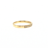 14K Yellow Gold Milgrain Pavé Diamond Wedding Band Size 6.5