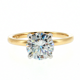14K Two-Tone Gold Hidden Halo Solitaire Semi-Mount Size 6.5