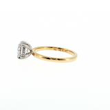14K Two-Tone Gold Hidden Halo Solitaire Semi-Mount Size 6.5