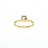 14K Two-Tone Gold Hidden Halo Solitaire Semi-Mount Size 6.5