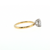 14K Two-Tone Gold Hidden Halo Solitaire Semi-Mount Size 6.5