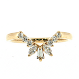 14K Yellow Gold Contour Diamond Wedding Band