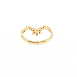 14K Yellow Gold Contour Diamond Wedding Band