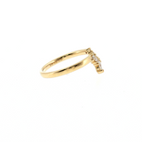14K Yellow Gold Contour Diamond Wedding Band