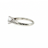 Ritani 14k White Gold Tulip Solitaire Sidestone Semi-Mount Ring