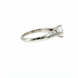 Ritani 14k White Gold Tulip Solitaire Sidestone Semi-Mount Ring