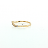 14K Yellow Gold Diamond Curved Contour Wedding Band