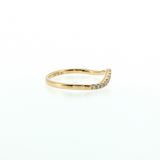 14K Yellow Gold Diamond Curved Contour Wedding Band