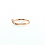 14K Rose Gold Diamond Curved Contour Wedding Band