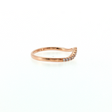 14K Rose Gold Diamond Curved Contour Wedding Band