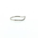 14K White Gold Diamond Curved Contour Wedding Band