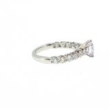 14K White Gold Round Diamond Semi-Mount Ring (0.82 CTW)