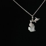 Sterling Silver State of Michigan Pendant Charm | Travel Jewelry