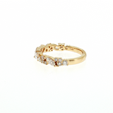 14K Yellow Gold Alternating Round & Marquise Diamond Band Size 6.5