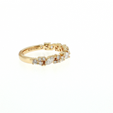 14K Yellow Gold Alternating Round & Marquise Diamond Band Size 6.5
