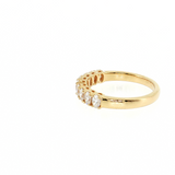 14K Yellow Gold Matched Oval Shape Diamond Wedding Band Size 6.5