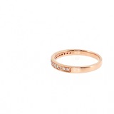 14K Rose Gold Milgrain Half-Way Diamond Wedding Band Size 6.5