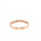 14K Rose Gold Milgrain Half-Way Diamond Wedding Band Size 6.5