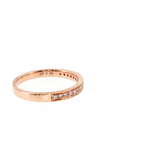 14K Rose Gold Milgrain Half-Way Diamond Wedding Band Size 6.5