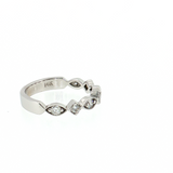 Vintage 14K White Gold Round Diamond Band Ring Size 6.5 | 0.35ctw