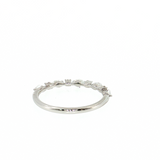 14K White Gold Round & Marquise Diamond Wedding Band | 0.26ctw