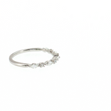 14K White Gold Round & Marquise Diamond Wedding Band | 0.26ctw