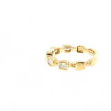 14K Yellow Gold Emerald Cut Diamond Stackable Wedding Band | 0.54ctw