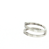 14K White Gold Diamond Ring Jacket Enhancer Wedding Band Size 6
