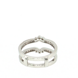 14K White Gold Diamond Ring Jacket Enhancer Wedding Band Size 6
