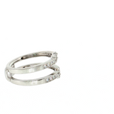 14K White Gold Diamond Ring Jacket Enhancer Wedding Band Size 6