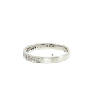14K White Gold Milgrain Half-Way Diamond Wedding Band Size 6.5
