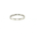 14K White Gold Milgrain Half-Way Diamond Wedding Band Size 6.5