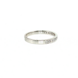 14K White Gold Milgrain Half-Way Diamond Wedding Band Size 6.5