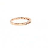 14K Rose Gold Wave Design Diamond Stackable Band | 0.17ctw