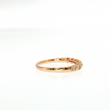 14K Rose Gold Heart Diamond Wedding Band | 0.20 CTW Prong-Set Eternity Ring
