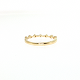 14K Yellow Gold 7-Diamond Wedding Band | 0.15 CTW Round Natural Ring Size 6.5