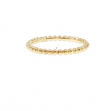 14K Yellow Gold 2mm Bead Style Plain Wedding Band | Size 6.5