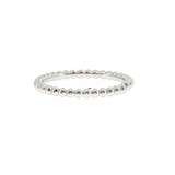 14K White Gold 2mm Bead Style Plain Wedding Band | Size 6.5