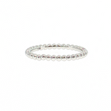 14K White Gold 2mm Bead Style Plain Wedding Band | Size 6.5