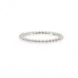 14K White Gold 2mm Bead Style Plain Wedding Band | Size 6.5
