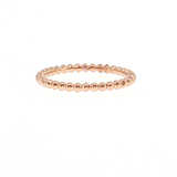 14K Rose Gold 2mm Bead Style Plain Wedding Band | Size 6.5