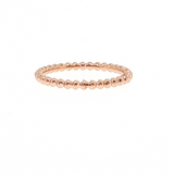 14K Rose Gold 2mm Bead Style Plain Wedding Band | Size 6.5