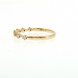 14K Yellow Gold 7-Diamond Wedding Band | 0.15 CTW Round Natural Ring Size 6.5