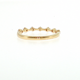 14K Yellow Gold 7-Diamond Wedding Band | 0.15 CTW Round Natural Ring Size 6.5