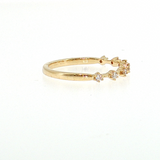 14K Yellow Gold 7-Diamond Wedding Band | 0.15 CTW Round Natural Ring Size 6.5