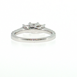 14K White Gold Princess Three-Stone Diamond Engagement Ring (1.50 TWT)