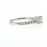 14K White Gold Princess Three-Stone Diamond Engagement Ring (1.50 TWT)